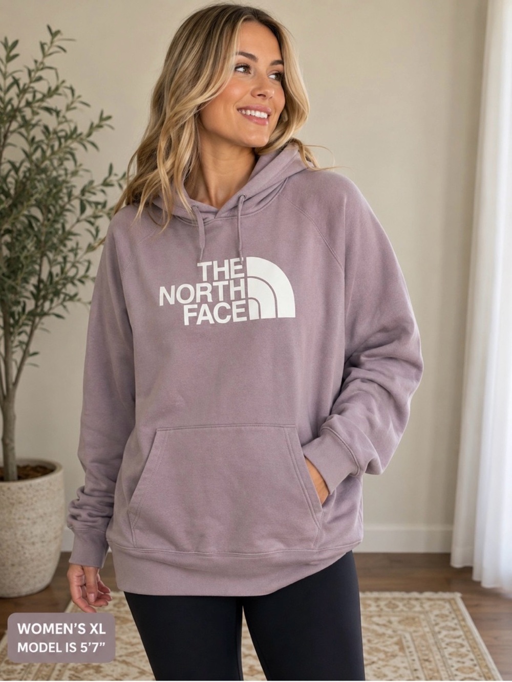 The North Face Women's XL Mauve Logo Hoodie Sweater